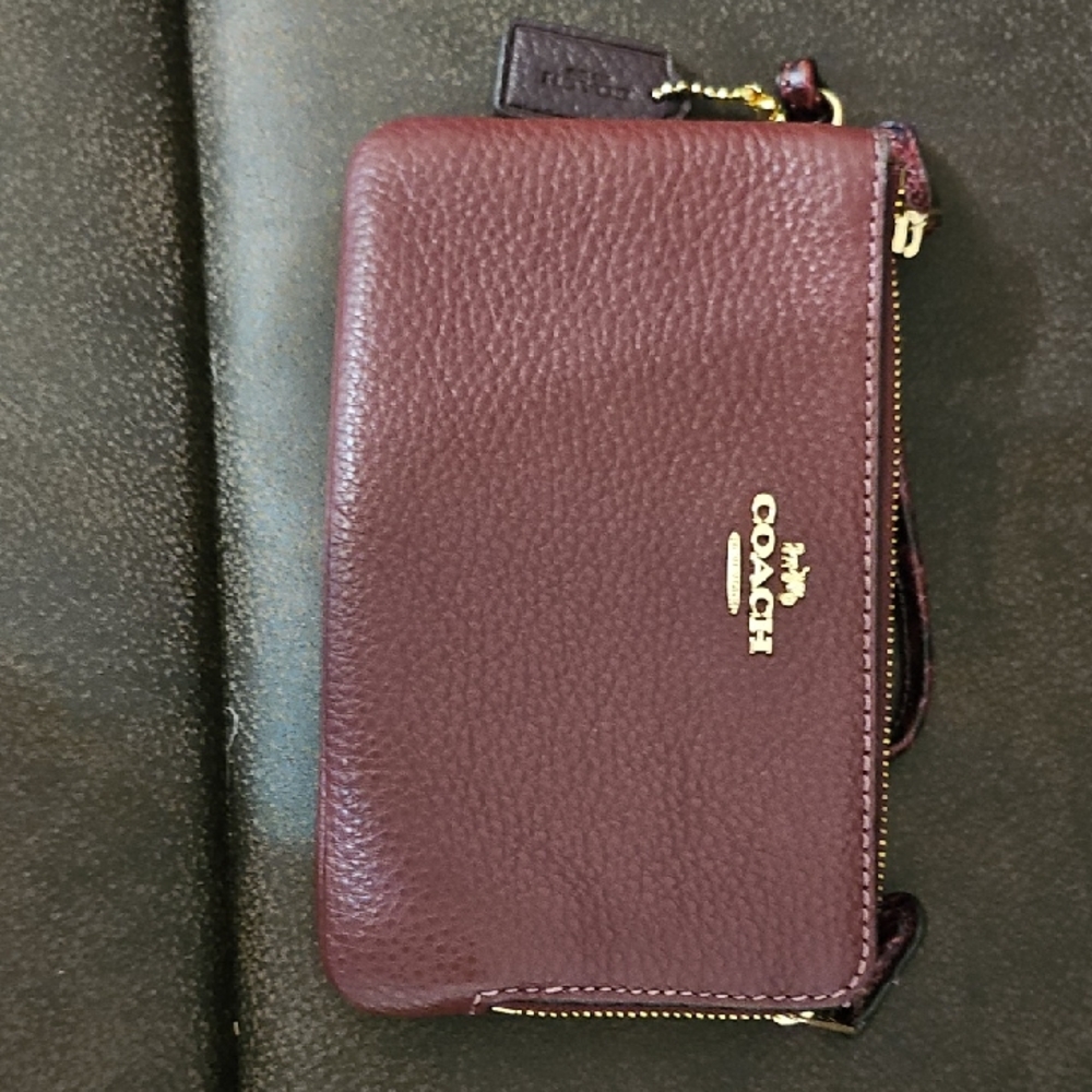 Coach Mulberry Leather Wristlet